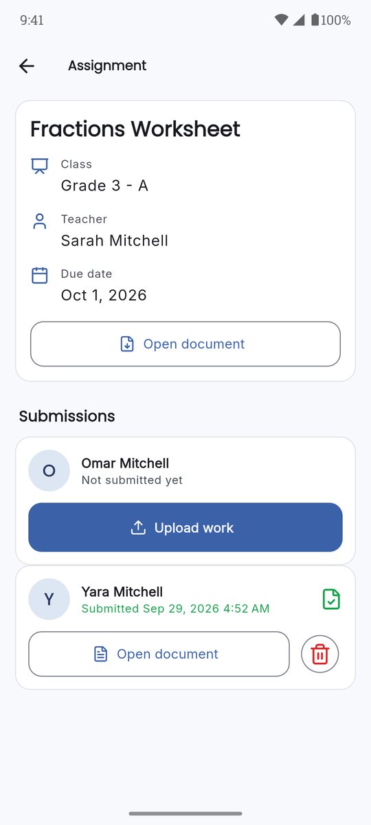 Upload work